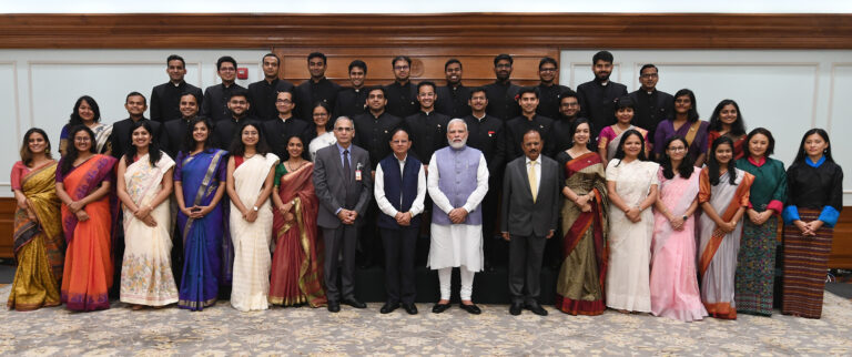 PM with the Group of  Officer Trainees of the 2021 Batch of Indian Foreign Service (IFS), in New Delhi  on August 29, 2022.